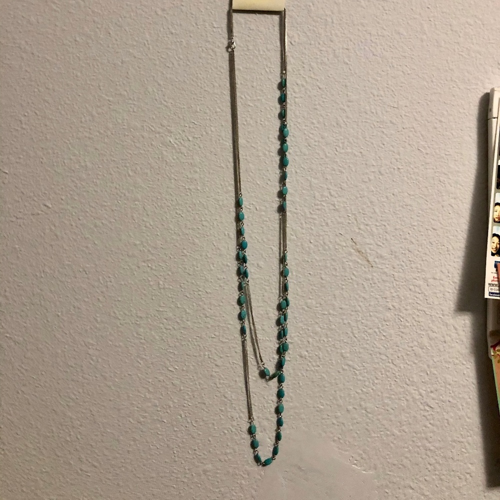 Green bead long necklace, never wore before.